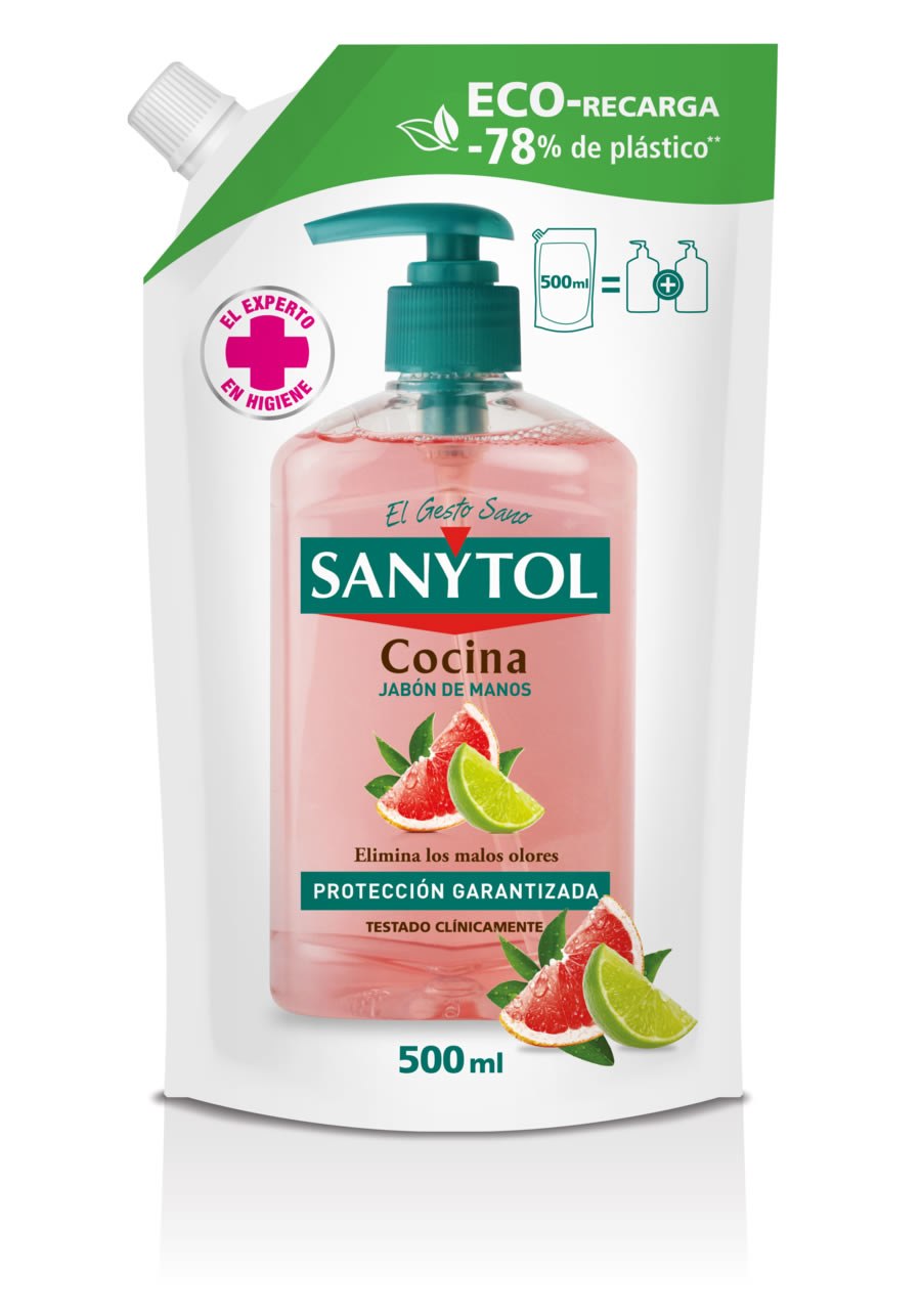 Eco-recarga jabón de manos cocina 500ml · SANYTOL
